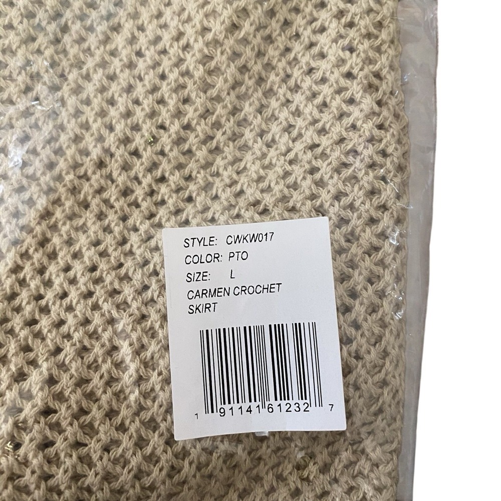 Beige Crochet Maxi Swim Cover-Up Skirt - Picture 9 of 9